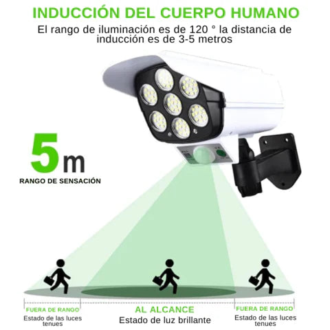FOCO LED SOLAR - LAMPARA TIPO CAMARA ORIGINAL