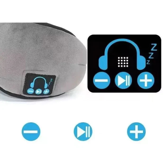 Antifaz con auriculares y musica para dormir.