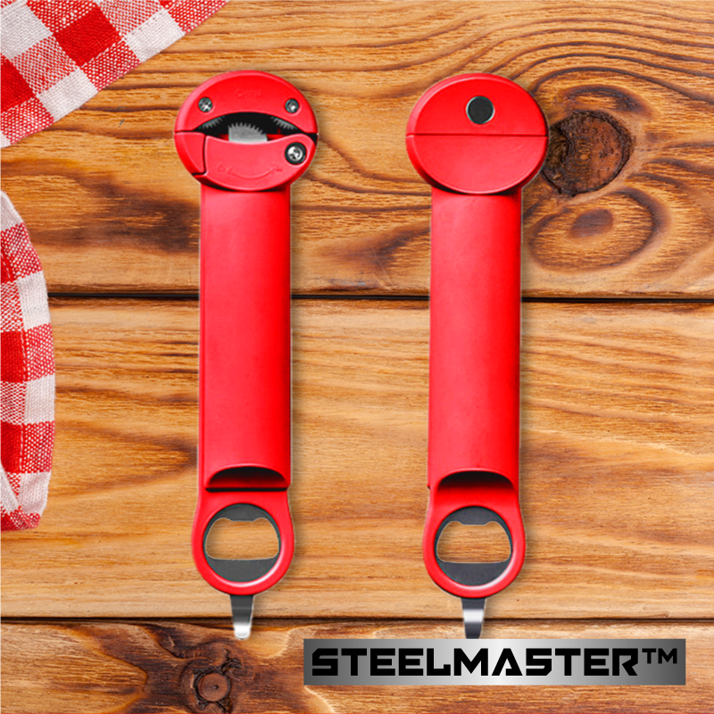 MultiAbreFrascos ajustable de acero inoxidable - SteelMaster™