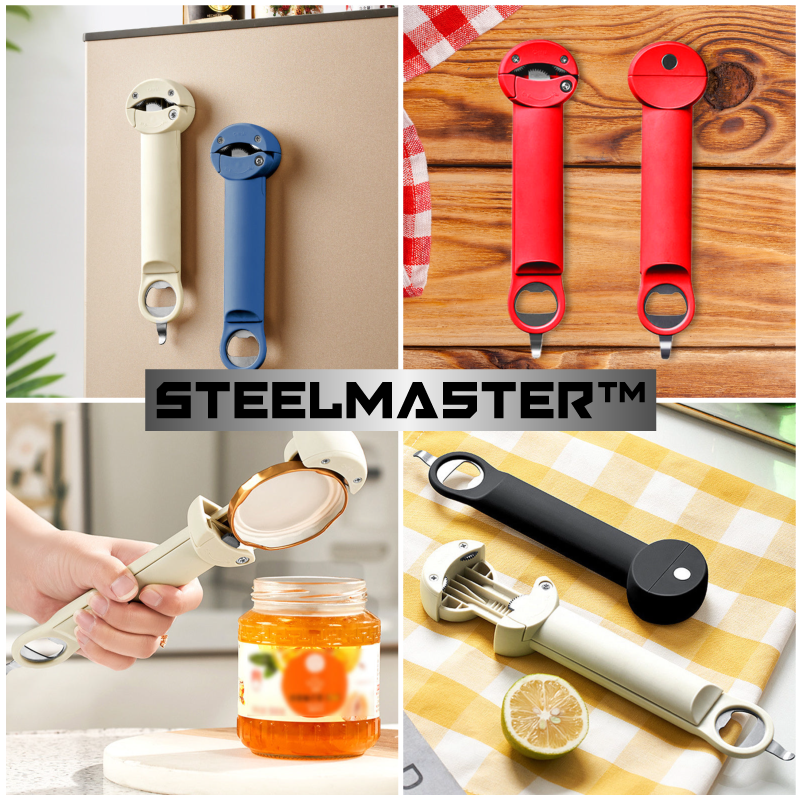 MultiAbreFrascos ajustable de acero inoxidable - SteelMaster™