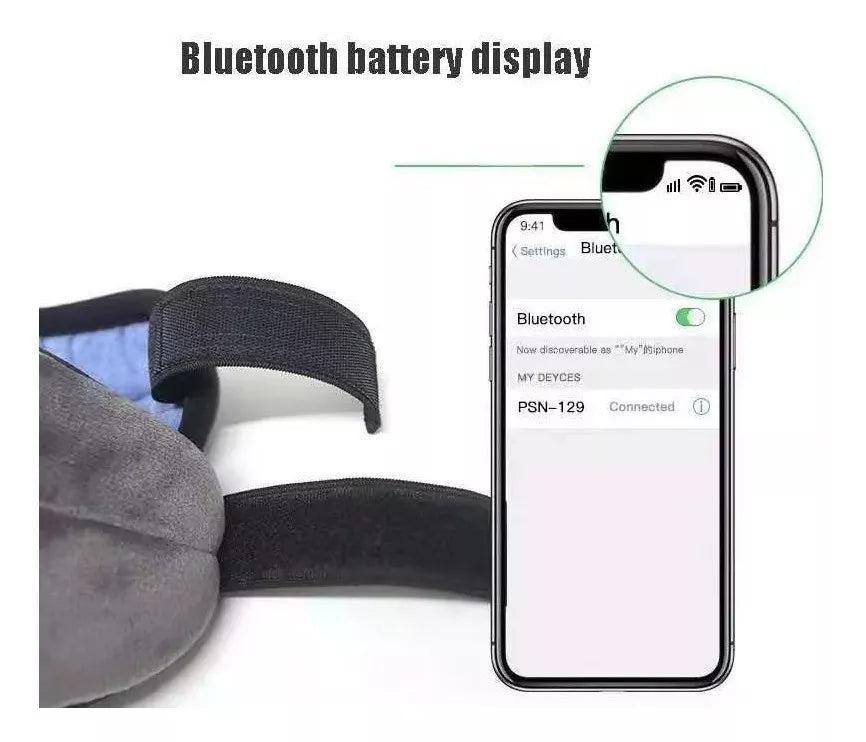 Antifaz con auriculares y musica para dormir.
