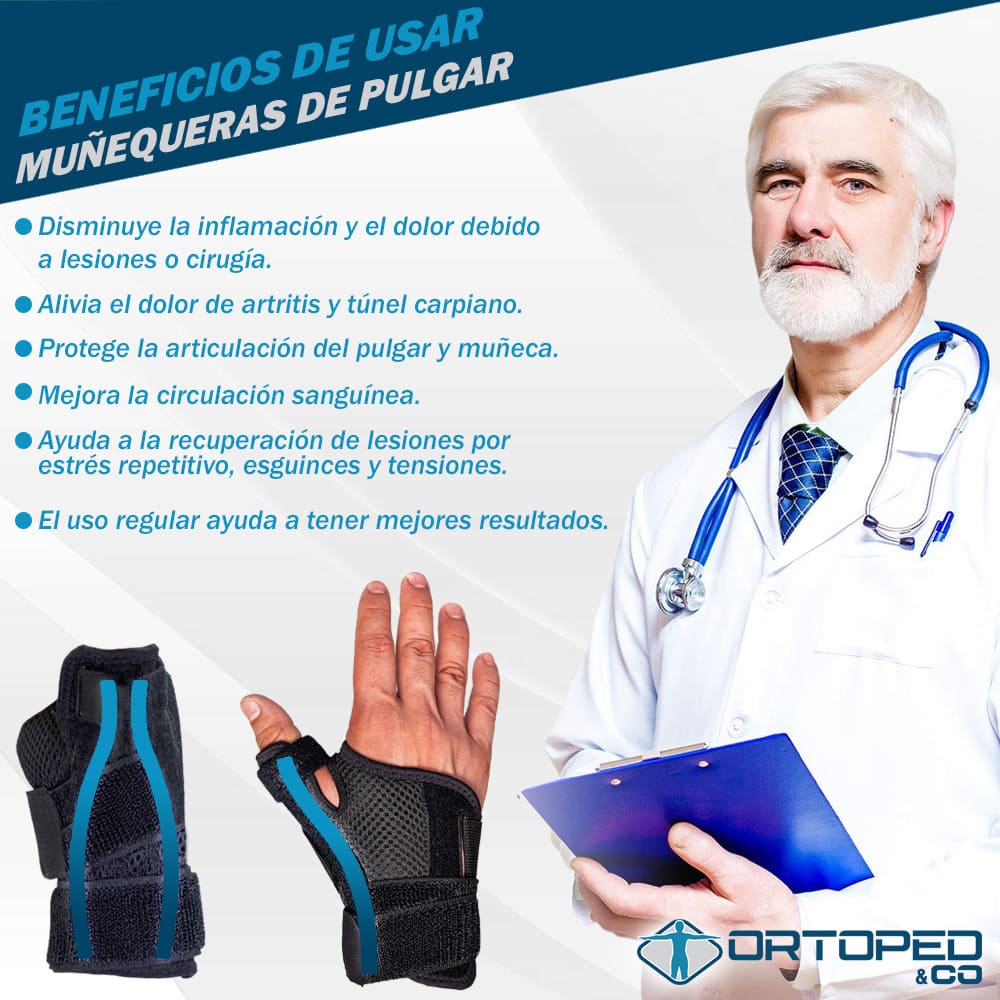 Muñequera de Compresión con Soporte de Pulgar para Artritis, Túnel Carpiano y Tendinitis