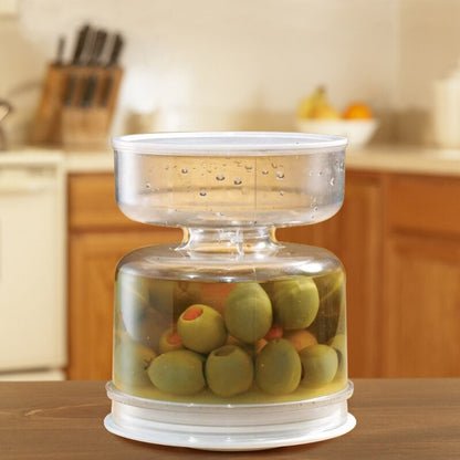 Dispensador reloj de arena para alimento con liquidos - PickleDispenser™