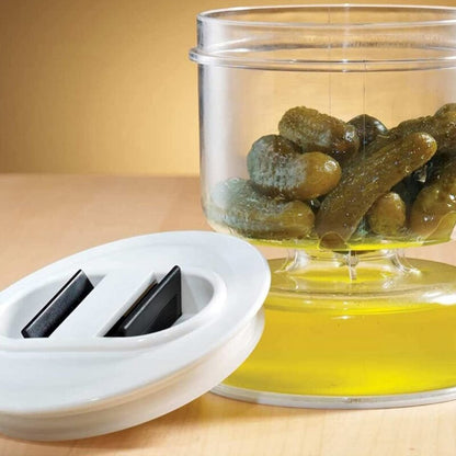 Dispensador reloj de arena para alimento con liquidos - PickleDispenser™