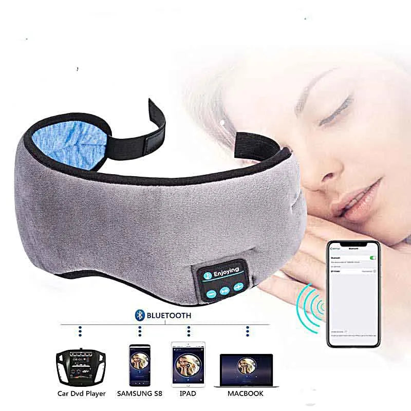 Antifaz con auriculares y musica para dormir.